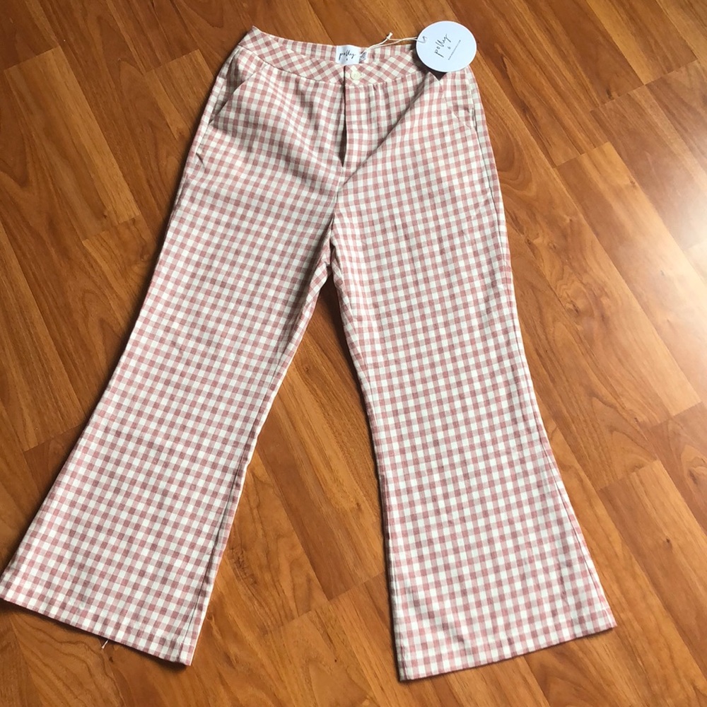 PRINCESS POLLY PINK CHECKERED PANTS NWT